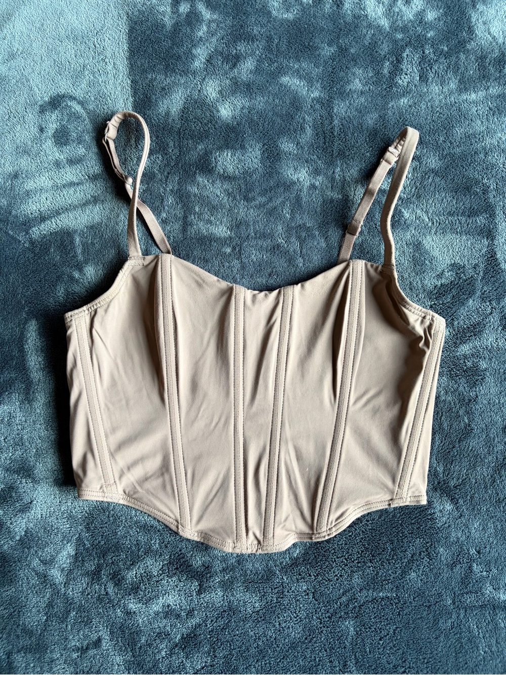 Gilly Hicks Neutral Beige Corset Crop Top